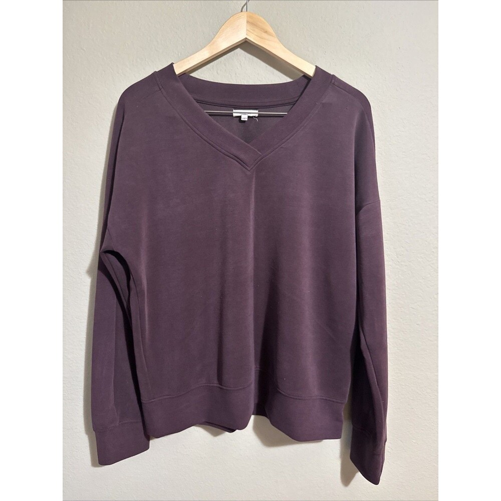 Maurice's Maroon Super Soft Knit V-neck Long Sleeve Pullover Sweatshirt Large